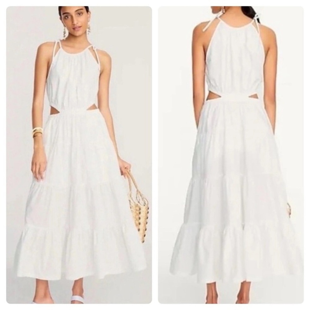 J.Crew Harbor Side-Cutout Dress: White, Small